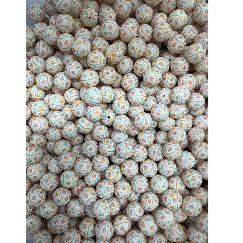 Wholesale 10PCS Water Transfer Silicone Colorful Leopard Beads